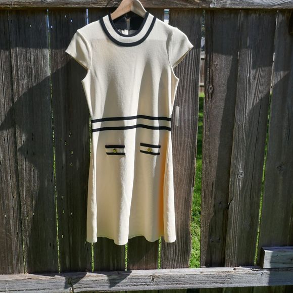 Alexia Admor Dresses & Skirts - Alexia Admor Alaska Dress Knit Oat Multi Cap Sleeve Dress Medium Mock Neck D4013
